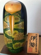 Poupée japonaise vintage Kokeshi "Ise" par Maître Yoshida Takashi 28 cm du Japon