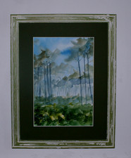 Paysage aquarelle brumes - , "brumes