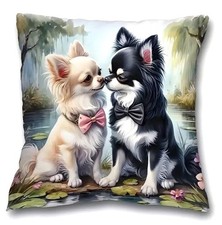 Housse de coussin COUPLE DE CHIENS CHIHUAHUAS 45 cm Chien de compagnie