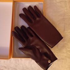 Gants Femme Cuir Agneau Nubuck Marron T7  Causse Luxe Neuf 