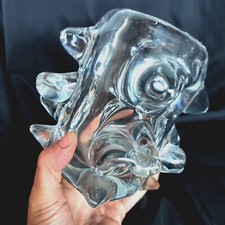 VASE EN CRISTAL DECOR A PICOTS SCHNEIDER  50's BRUTALISTME DLG THURET ANDRE BLOC