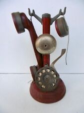 JOUET ANCIEN - RARE TELEPHONE COLONNE EN TOLE - HAUTEUR 27 CM