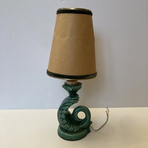 Vintage lampe céramique verte - vintage,
