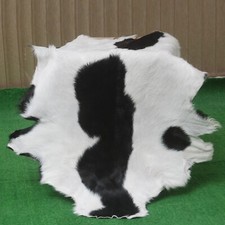 Fait à la main Noir Chèvre Tapis de peau - De luxe Naturelle Accent pour Décor