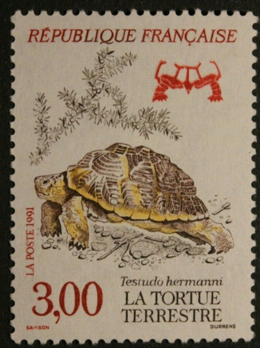 Timbre france la - la, tortue