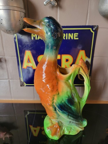 Ancien pichet canard barbotine - pichet,