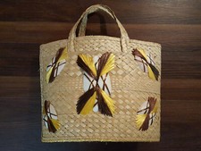 Vintage 1960s Hand Woven Straw