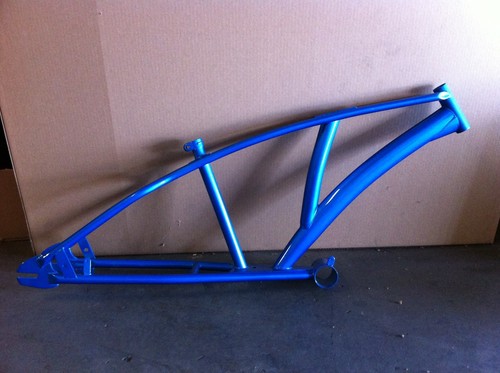Blue chopper bike frame - frame, 1"