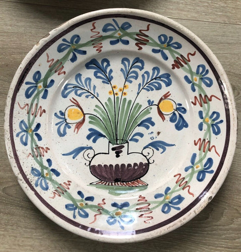 Beau plat faïence xviii - beau,