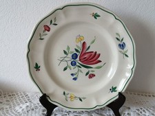 Ancienne Assiette Décorative Faïence LONGCHAMP  Motif Floral décor inaltérable
