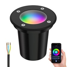 Luminaire encastré de sol BOLI pour l'extérieur IP67 noir givré rond 108mm Ø