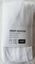 Drap housse jersey blanc neuf 90x190 cm Casino