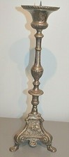 Grand Bougeoir d' Eglise Métal Argenté
