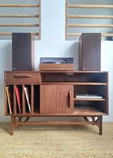 Meuble vinyles noyer Larsen LA REDOUTE INTÉRIEURS pour platine et hi-fi