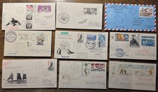 Lot 9 plis TAAF 1991 1993  Gauss Urville PA Kerguelen Adélie Colobanthus Damier
