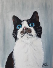Peinture chat smoking chat