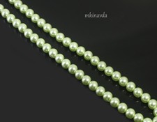 Mer du Sud naturelle vert clair "îles Cook" rond 8,00 mm brin de perles 15"