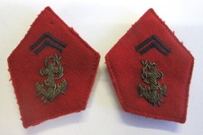 Officier  ARTILLERIE  TROUPES de  MARINE - Ecussons de col  pour veste toile