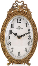 Elegant Gold Silent Table Clock - Classic Battery Operated Home Decor