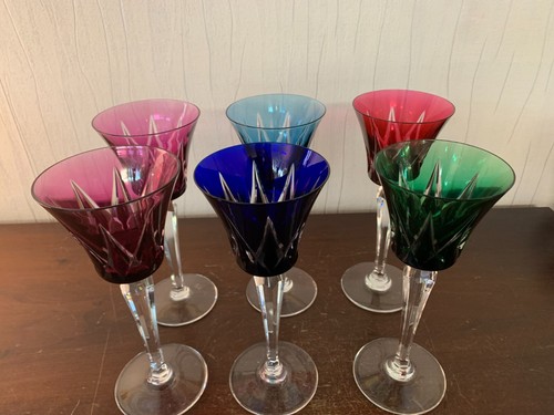 Lot verres vin couleur - 6,