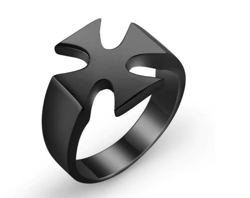 Bague croix malte iron - de,