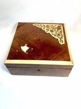 1900 Superbe Boite Coffret À Bijoux Art Nouveau Marqueterie Fleur De Pavot