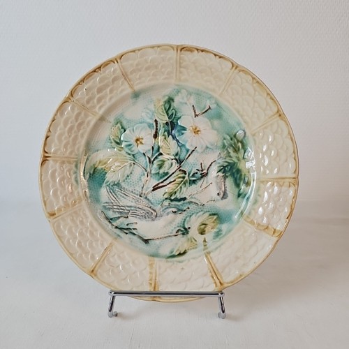 Assiette barbotine ancienne - assiette,