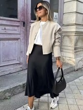 Jupe Longue En Satin Coupe