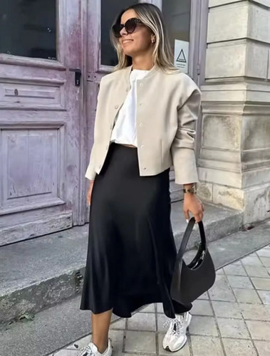 Jupe longue satin - longue,