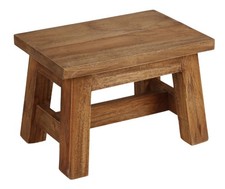 Tabouret en Bois Ranch 30x20x20cm à Fleurs Escabeau Repose-Pieds