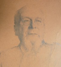 Dessin de Henri ROYER daté 1912 Portrait de l'avocat Henri MENGIN Nancy