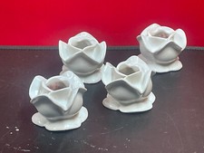 Lot de 4 de Bougeoir de table en porcelaine blanche
