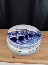 Bonbonnière Faïence  Bleue De Delf Numérotée Peinte À La Main