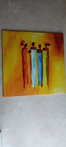 Toile peinture africaine 69x69 - toile,