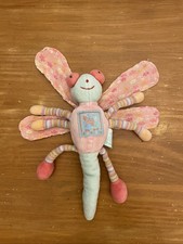 Peluche doudou Libellule MOULIN ROTY Zéphir Zoé rose bleu Papillon Grelot Rayé