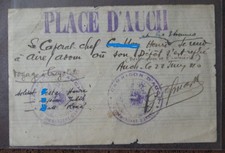 Document militaire commandement d'armes Auch 22 juin 1940