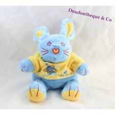 Peluche lapin FUTUROSCOPE  bleu t-shirt jaune peluche souvenirs parc (VA)