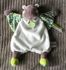 Doudou Hippopotame marron vert