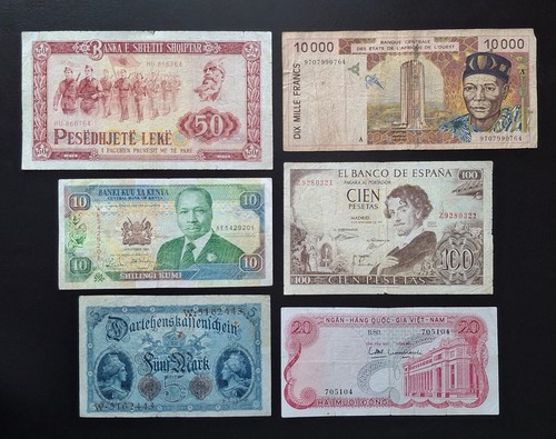 Lot billets monde banque - du,