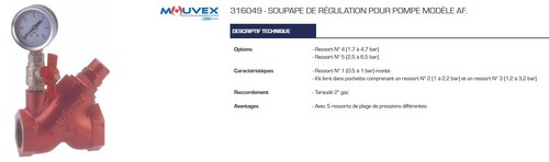 Soupape régulation pour - régulation,