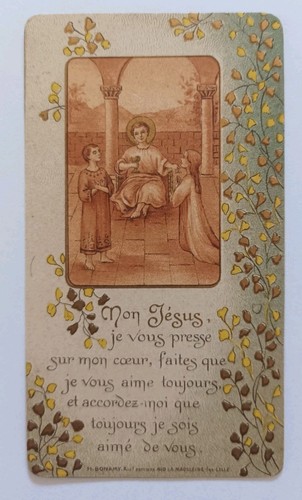 Ancienne image pieuse souvenir - ancienne,