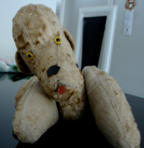 Peluche ancienne caniche - ancienne,