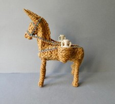 âne en tressage de paille, objet artisanal, populaire, années 60-70