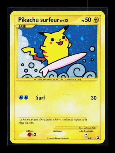 Carte pokémon pikachu surfeur - carte,
