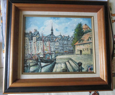 Paysage huile sur toile signé Honfleur Desnier 40x35cm