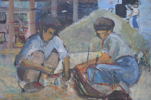 Pays basque tableau cubisant - tableau,