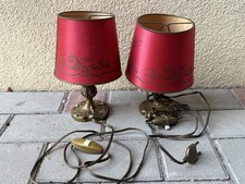 Paire De Lampe De Chevet En Laiton Patiné