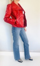 Blouson en cuir zippé JOHN GALLIANO vintage 1990's - Taille 1