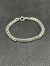 Ancien Bracelet Gourmette Argent Massif Silver À Graver Enfant Bébé