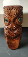  Statue Tiki Teko Teko Maori tribal en bois massif. Nouvelle Zélande. Haut 21 cm